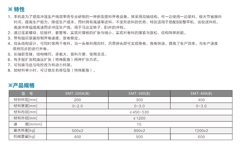 雙頭材料架有動力型SMT-B產(chǎn)品說明